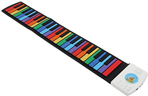 TARSHYRY Roll Up per Pianoforte per Tastiera, Pianoforte Portatile Roll -Up Piano Silicone 49 Keys - Taste a Mano Piano Educational con a Singolo Altoparlante Principianti Principianti