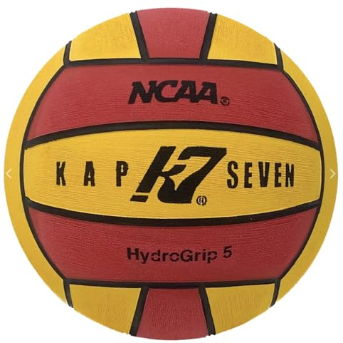KAP K7 SEVEN KAP7 Size 5 HydroGrip Water Polo Ball (NCAA and NFHS Official), Yellow/Red