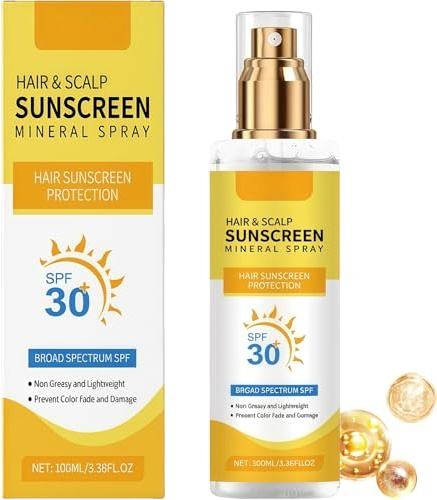 SPF30 Hair Sun Protection Spray- Scalp SPF, Sun Protection for Hair, Non-Greasy Sunshine Defense, Avoid Fade/Dryness, Ideal for Beach/Hiking/Running – For Women