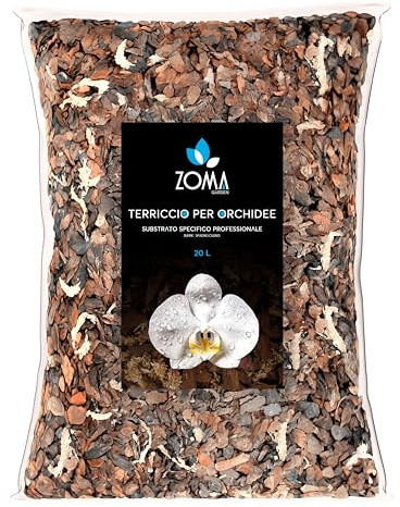 ZOMA GARDEN - Terriccio per Orchidee Contenente Bark per orchidee e Sfagno cileno - Terriccio Professionale per tutte le Orchidee - 20 L