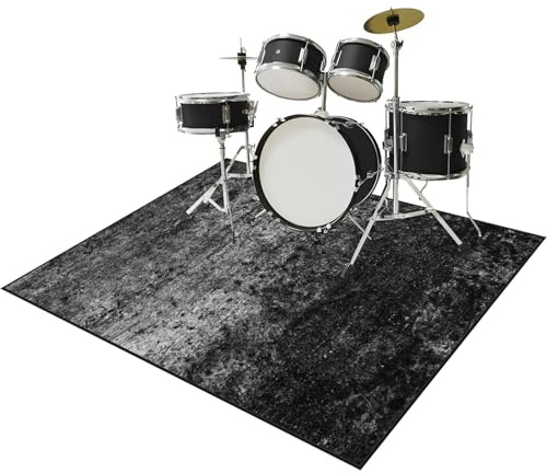 Drum Rug Soundproof Mat Non-Slip Electrical Drum Carpet Floor Protection Sound Absorption Soundproof Blanket Drum Mats for Drum Kits Bass Drum Snare And Other Musical Instrument Mat 180 x 140 cm