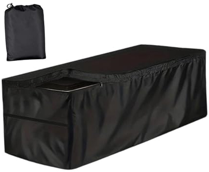 Colcolo Housse de protection imperméable pour coffre de terrasse, protection solaire pour poubelle d'extérieur, 147cmx72cmx62cm