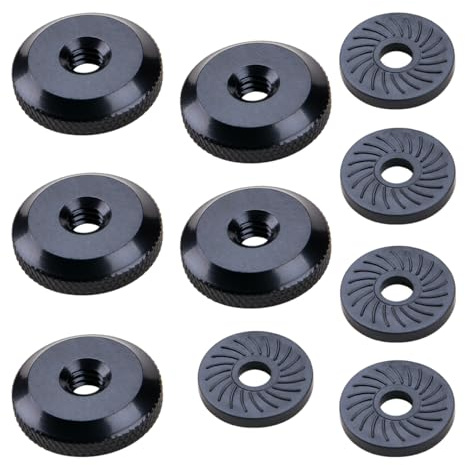 DEJIN 10Pcs 1/4 Aluminum Thumb Nut and Anti-Slip Rubber Washers Set Universal Thumb Wheel Lock Nut Adapter for Secure Camera Mounting to Tripod