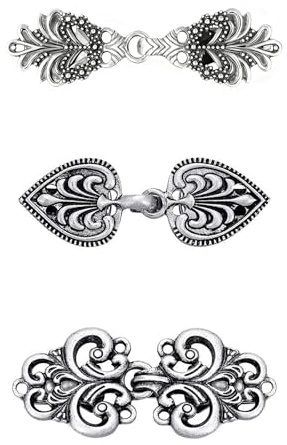 3 Stück Antik Schal Clips, Schal Kragen Verschluss Kleid Hemd Brosche Schal Clip, Antik Silber Ton Pullover Clip, Dekorative Kleiderklammern für Damen, Umhang Clips für Kleid, Strickjacke, Kragen