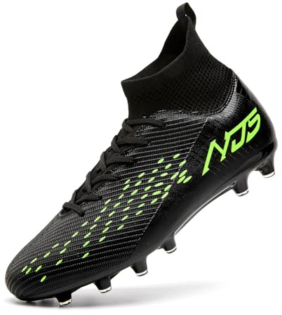 Mokayu Zapatillas de Fútbol para Hombre Profesionales Atletismo Banda Alta Calzado de Fútbol Zapatillas de Deporte Entrenamiento para Césped Artificial Futbol de Competición