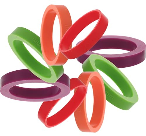 SUPVOX Set 8 Anelli di Controllo Spessore Impasto in Silicone per Mattarello Guide Antiscivolo, Regolatori Spessore Pasta per Biscotti e Pizza, Accessori Cucina per Impasto Uniforme