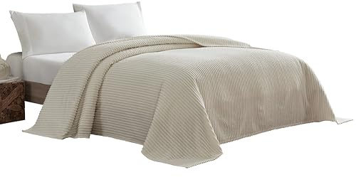 Beatrice Home Fashions Channel Chenille Bedspread, King, Ivory