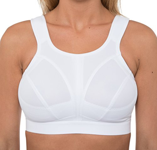 Womens High Impact Sports Bra Non Wired Plus Size Sports Bra Large Bosom Bra 38 H White