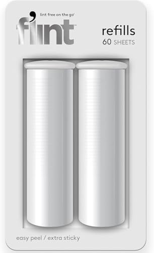 Flint Retractable Mini Lint Roller Refills, 2 Count