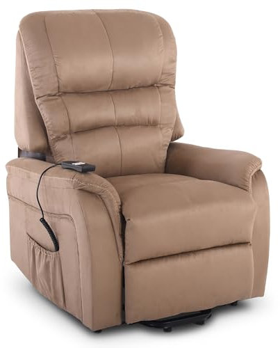 MACOShopde by MACO Möbel Raburg Fernsehsessel mit Aufstehhilfe & Liegefunktion, elektrisch verstellbar mit 2 Motoren & Fernbedienung, Taschenfederkern, weiche Mikrofaser – Jan | Braun
