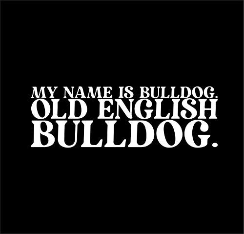 siviwonder Old English Bulldog Dog Name Auto Aufkleber Hundeaufkleber Folie OEB Farbe Weiss, Größe 20cm