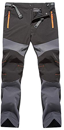 Herren Softshell Hose Outdoorhose Wanderhose Wasserdicht Softshellhose Trekkinghose Winddicht Camping Funktionshose Softshellhose Mit Gürtel,Grau,L