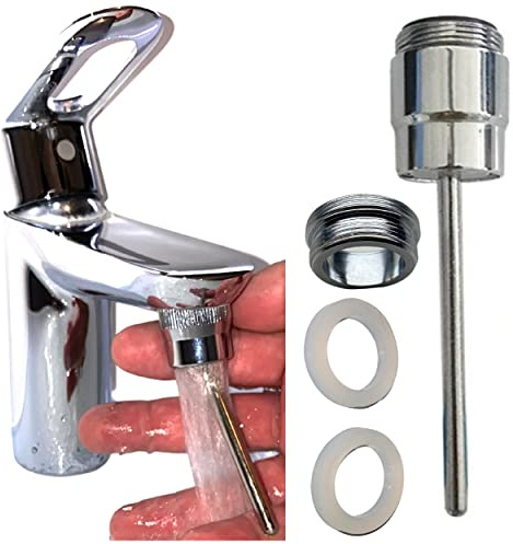 Mousseur Robinet Économie Eau Haute Qualité Acier Inoxydable-Mousseur Jet Diffuseur,Filtre Anti-impuretés Économie Eau Garantie Aérateur Mousseur Économiseur Robinet Cuisine Salle de Bain tige inox