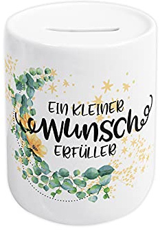 GRAZDesign Spardose Wunscherfüller Reisekasse, Urlaubskasse Abenteuer Weltreise, Geldgeschenk Geschenk Sparschwein aus Keramik