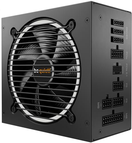 be quiet! Pure Power 12 M 750 W Bloc d’Alimentation, Certification 80 Plus® Gold, Alimentation ATX 3.0 entièrement Compatible avec Les Cartes Graphiques PCIe 5.0, 2 Solides Rails 12 V