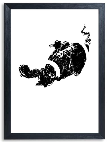 Tigerlino® American Football Poster Football Fan Geschenkidee Football Bild (DIN A4 mit Rahmen | Schwarz)