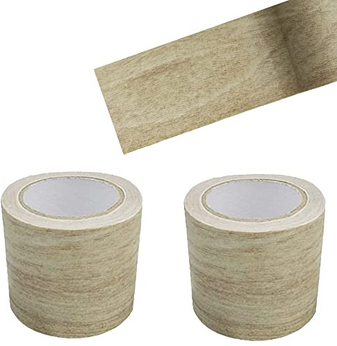 Guidre 2 Rollen Holzoptik Klebeband 8cm, Selbstklebendes Reparaturband | 8cm×4,57m, Hellgrau, realistische Holzmaserung, für Sockelleisten&Türen&Wände&Möbel&Kabelkanal&Tapeten, wasserfest&abriebfest