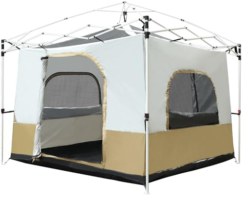 REDCAMP Überdachung Campingzelt für Pop-Up-Zelt, Innenzelt wandelt gerades Bein 3 x 3 m oder 3 m x 50 cm in Campingzelt um, passend für 4–6 Personen (Rahmen/Unterstand nicht im Lieferumfang enthalten)