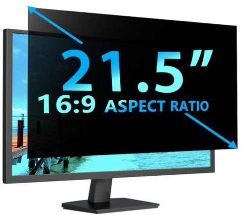 STARY Computer Privacy Screen 21.5 Inch for Widescreen 16:9 Monitor and Laptop, Anti Glare Blue Light Scratch Protector Film, Data Confidentiality Shield [1 Pack]