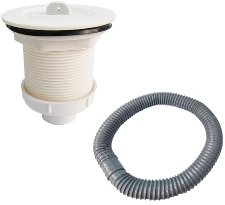 Qrity 1 x Siphon für Die Küchenspüle, Flexibler Ablaufschlauch, Abfluss Waschbecken Set für Badezimmer Küchenspüle, 84mm Anschluss + Abflussrohr