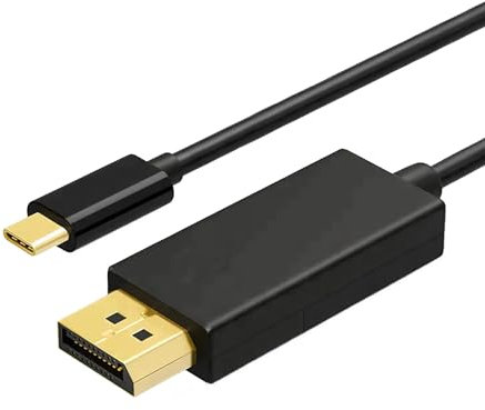 Pipestation USB C to DisplayPort Cable – 1.8m – USB C to DP Cable supporting 4K@60Hz – Thunderbolt 3 USBC to DisplayPort Adapter Lead - USBC to Display Port Lead – DP to Type C Wire