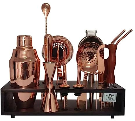 Shaker à Cocktail Kit Shaker De Barman d'acier Inoxydable avec des Accessoires De Barre D'ensemble De Shaker De Cocktail D'étagère Cocktail Shaker Kit (Color : P, Size : 20pcs)