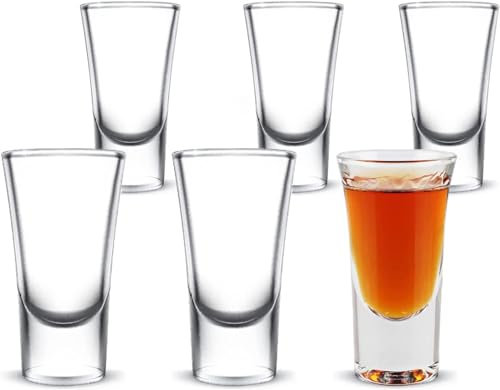 STOUCLA Shot Glasses, 6pcs Shot Glasses Set, 30ml, for Tequila, Vodka, Whiskey, Gin