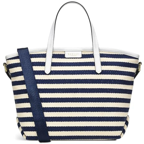 RADLEY London Cromer Way Stripe Medium Zipper Satchel Bag for Women - Fabric Crossbody Bag, Ideal Medium Purse, Tinte