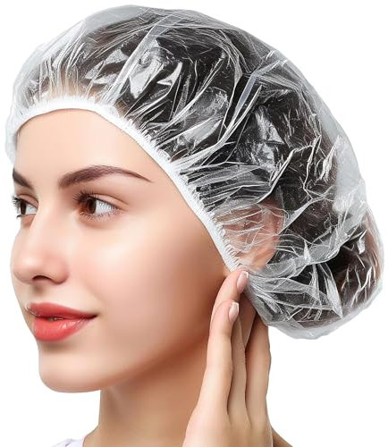 Einweg-Duschkappen, 50,8 cm, Kunststoff, schrumpfbar, für Damen, wasserdicht, Bad- und Badzubehör, Heim- und Reisezubehör, 100 Stück