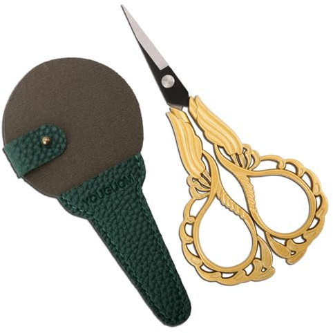 YOUGUOM Mini Sewing Scissors with Case for Embroidery Crafting Knitting Needlepoint Cross Stitch Crochet Thread Yarn Fabric Detail Cutting