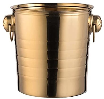 DDKYHU Bucket Ice Bucket Ice Tub Ice Bucket Stainless Steel Ice Bucket Suitable for Bar Banquet Champagne Bucket Cooler Bucket Barrel (Gold 5L)