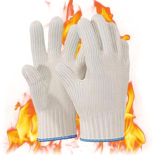 2 Pcs Oven Gloves Bbq Gloves Heat Resistant Gloves, Kitchen Baking Gloves, Hot Surface Handler Grill Gloves With Fingers, Double Layered Protection Potholders Glove For Cooking, Working, BBQ
