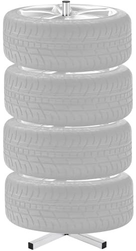 VEVOR Tire Storage Rack, Heavy-Duty Steel Tire Tree Stand for 4 Tires with Rims, Space-Saving Tyre Holder for Tires up to 225mm Wide, Max 220 lbs Load Capacity, Ideal for Garage and Workshop