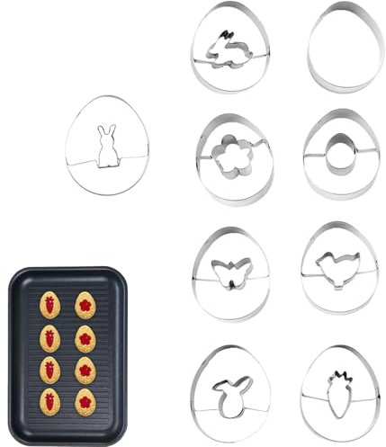 Set di formine per biscotti primaverili, a forma di coniglietto, pulcino, carota, fiore, , formine per biscotti primaverili, set di formine per biscotti a doppio strato per dolci
