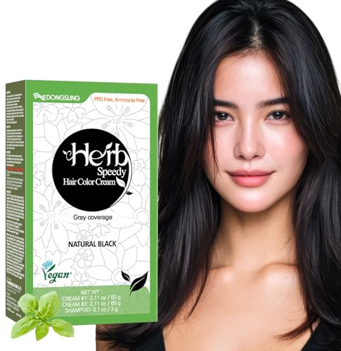Herb Speedy Color Cream (Natural Black, 1 Pack) – Korean Herbal Vegan Hair Dye
