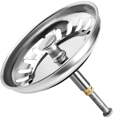 Dachiy Universal Siebkörbchen Abflussstopfen Edelstahl, Silber, 81mm | Waschbeckenstöpsel, Küche Abflusssieb, Spüle Zubehör, Waschbeckensieb