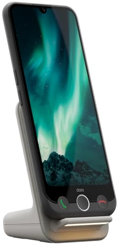 Doro - Aurora A30 Smartphone - Senior Mobile Phone - Easy to Use - Assistance Button with GPS Location - Hearing Aid Compatible - Wireless Charging Stand Included - Graphite