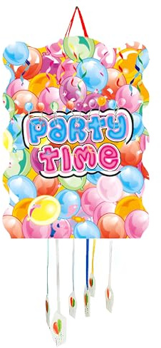 SIDRAL Piñata zum Kindergeburtstag, Pinata für Kinder, Dekoration für Kinderpartys, Jungen und Mädchen, große Pinatas zum Befüllen mit Spielzeug und Süßigkeiten, einfach zu befüllen (Party Time)