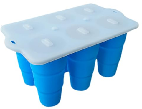 Moldes de helado reutilizables de silicona plegables de 6 cavidades, moldes de caramelos para camping, niños, postres, alimentos, yogurt, niños pequeños