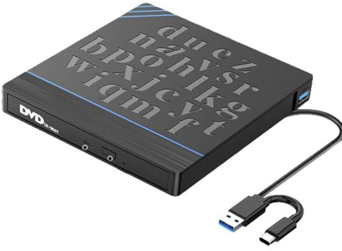 THINCAN Graveur de disque externe polyvalent avec des performances rapides pour tous les utilisateurs voyageurs Graveur de CD/DVD amical