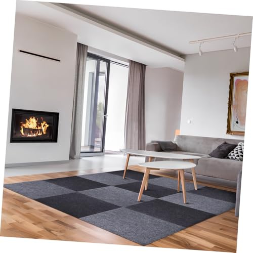 Ciieeo 30 Piezas Losetas de Alfombra Autoadhesivas Antideslizantes para Suelos Interiores Oficinas y Hogares Fácil Instalación y Acabado Sin Costuras Colores Gris y Gris Oscuro