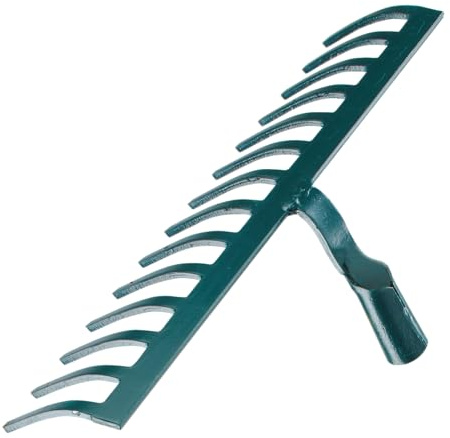 Leborgne - Râteau Forgé à Cailloutis 14 Dents Courbes sans Manche - Outillage de Jardin - Râteaux - Pour Nivelage, Tassage, Ratissage - Résistant et Polyvalent
