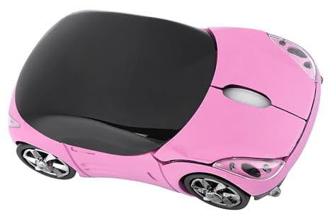 Aumotop Souris sans Fil 2,4 GHz, Bureau de Jeu Optique 1600 DPI pour Mac/ME/PC/Tablette, Transmission Stable jusqu'à 10 M, Haute Précision avec Compartiment Récepteur, Large (Rose)