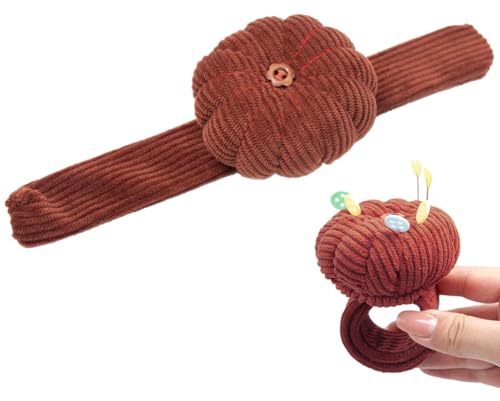 Nålkudde för pumpa – nålhållare för handled, bärbar synålskudde med elastiskt band | sömtillbehör för nålorganisation, tråd, quiltning, hantverk, broderi, gör-det-själv, skrädderi