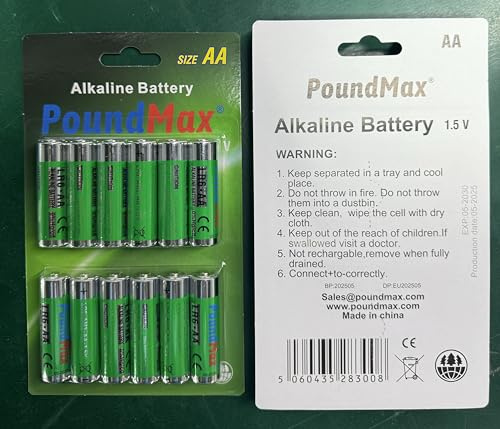 12 x AA LR6 1.5 V Alkaline High-Performance Batteries Powerful and Durable LONG LASTING Compatible for Toys Computer Accessories, Torches and Radio, Clocks, Microphone more ...