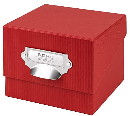 Rössler 1325452360 - S.O.H.O. Foto-Aufbewahrung- Sammelkiste, mit beschriftbarem Einsteckschild, rot, 1 Stück