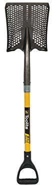 Toolite 49503#2 Square Point Shovel, 29 Yellow Fiberglass Handle, Poly D-Grip