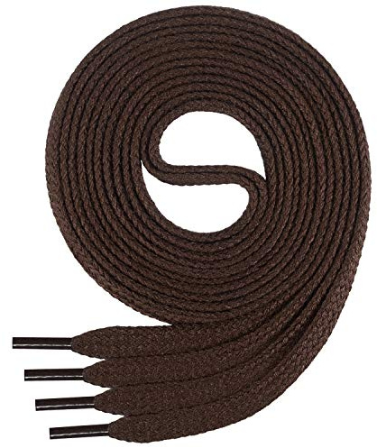 Di Ficchiano skosnören platta bomull 7 mm 45–200 cm, Mörkbrun, 140