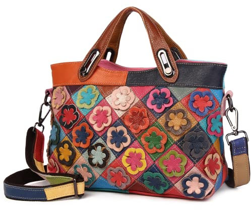 Eysee Handtasche Damen Leder-Umhängetasche Damenhandtasche Henkeltaschen Schultertasche aus echtem Leder bunt 2019 NEU