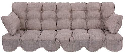 Patio Hollywoodschaukel Auflage 180x50 Polsterauflage Sitzkissen Rückenkissen gesteppt mit Zwei Seitenkissen